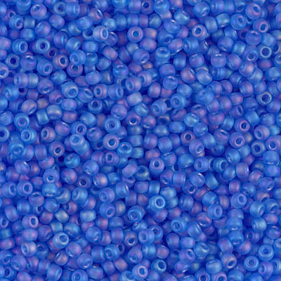 Miyuki 11 Round Seed Bead, 11-150FR, Matte Transparent Sapphire AB, 13 grams