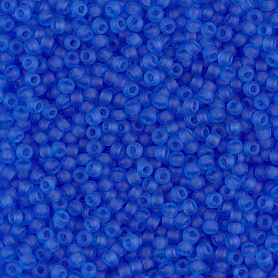 Miyuki 11 Round Seed Bead, 11-150F, Matte Transparent Sapphire, 13 grams