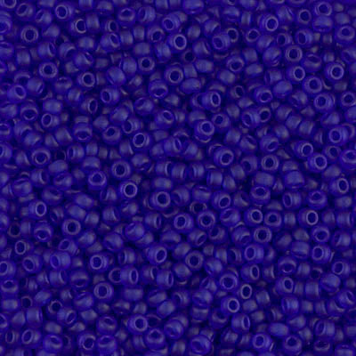 Miyuki 11 Round Seed Bead, 11-151F, Matte Transparent Cobalt, 13 grams