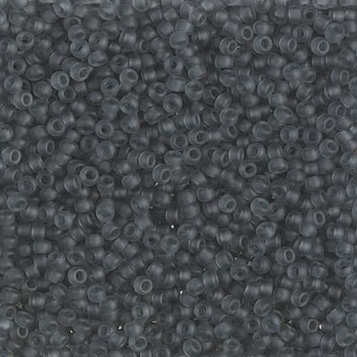 Miyuki 11 Round Seed Bead, 11-152F, Matte Transparent Gray, 13 grams