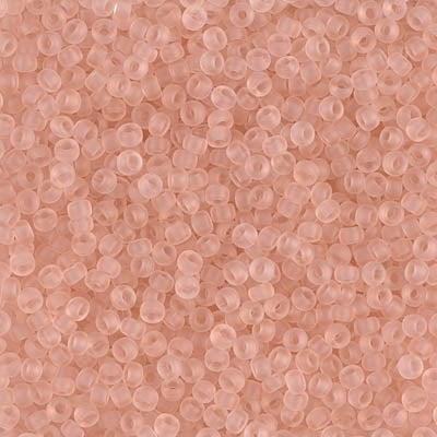 Miyuki 11 Round Seed Bead, 11-155F, Matte Transparent Light Tea Rose, 13 grams