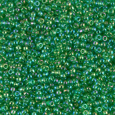 Miyuki 11 Round Seed Bead, 11-179L, Transparent Light Green AB, 13 grams