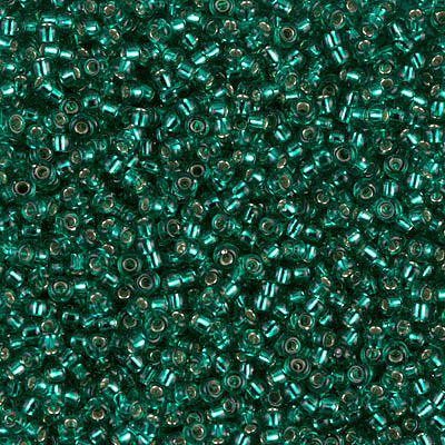 Miyuki 11 Round Seed Bead, 11-17, Silver Lined Emerald, 13 grams