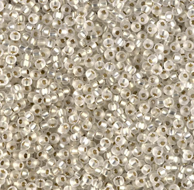 Miyuki 11 Round Seed Bead, 11-1901, Semi Frosted Silver Lined Crystal, 13 grams