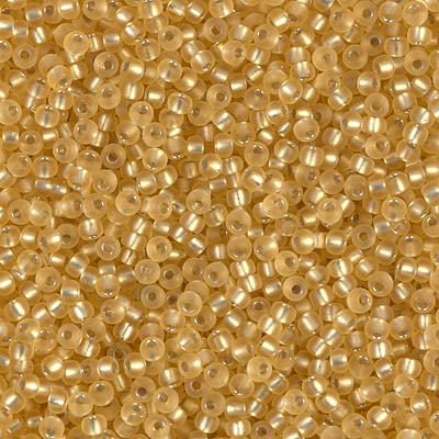 Miyuki 11 Round Seed Bead, 11-1902, Semi Frosted Silver Lined Gold, 13 grams