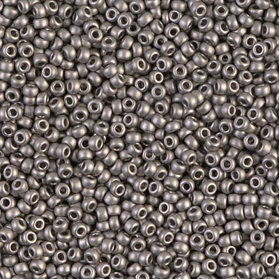 Miyuki 11 Round Seed Bead, 11-190F, Matte Nickel Plated, 13 grams