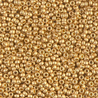 Miyuki 11 Round Seed Bead, 11-191F, Matte 24kt Gold Plated, 13 grams