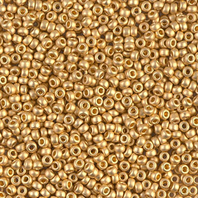 Miyuki 11 Round Seed Bead, 11-191F, Matte 24kt Gold Plated, 13 grams