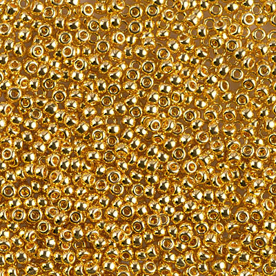 Miyuki 11 Round Seed Bead,11-0191, 24kt Gold Plated, 13 grams