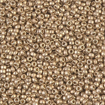 Miyuki 11 Round Seed Bead, 11-193F, Matte 24kt Gold Light Plated, 13 grams