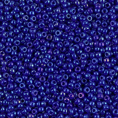 Miyuki 11 Round Seed Bead, 11-1945, Opaque Cobalt Luster, 13 grams