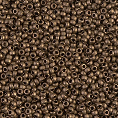 Miyuki 11 Round Seed Bead, 11-2006, Matte Metallic Dark Bronze, 13 grams