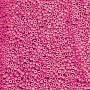 Miyuki 11 Round Seed Bead,11-2045, Dyed Bright Pink, 13 grams