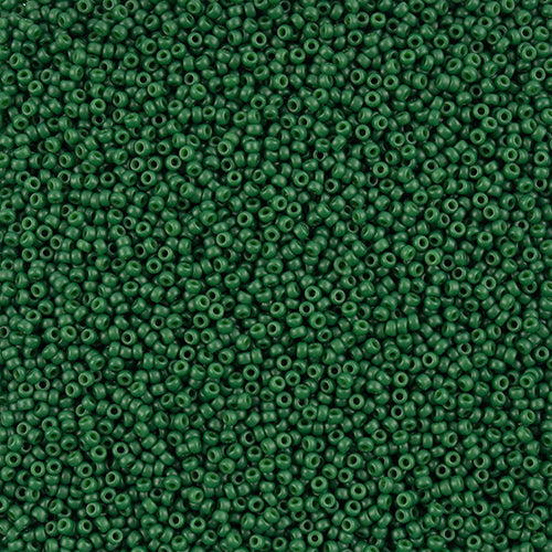 Miyuki 11 Round Seed Bead,11-2048, Dyed Hunter Green, 13 grams