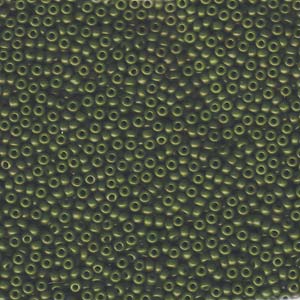 Miyuki 11 Round Seed Bead, 11-2049, Dyed Olive Green, 13 grams