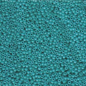 Miyuki 11 Round Seed Bead,11-2050, Dyed Bright Turquoise, 13 grams