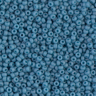 Miyuki 11 Round Seed Bead, 11-2074, Matte Opaque Pale Denim Luster, 13 grams