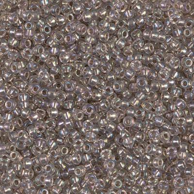 Miyuki 11 Round Seed Bead, 11-2195, Taupe Lined Crystal AB, 13 grams