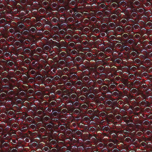 Miyuki 11 Round Seed Bead, 11-2249, Lined Ruby AB, 13 grams