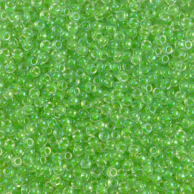 Miyuki 11 Round Seed Bead, 11-228, Light Green Lined Crystal, 13 grams