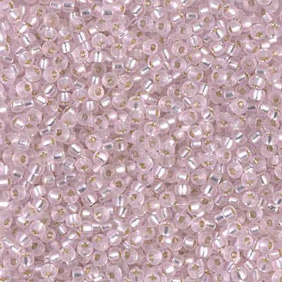 Miyuki 11 Round Seed Bead, 11-22, Dyed Silver Lined Carnation Pink, 13 grams