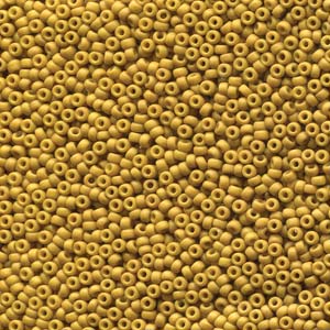 Miyuki 11 Round Seed Bead,11-2312, Matte Opaque Mustard, 13 grams