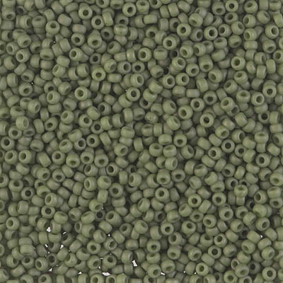 Miyuki 11 Round Seed Bead, 11-2318, Matte Opaque Olive, 13 grams