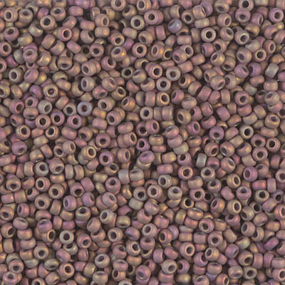 Miyuki 11 Round Seed Bead, 11-2331, Matte Metallic Dusky Clay AB, 13 grams
