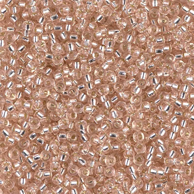 Miyuki 11 Round Seed Bead, 11-23, Silver Lined Light Blush, 13 grams