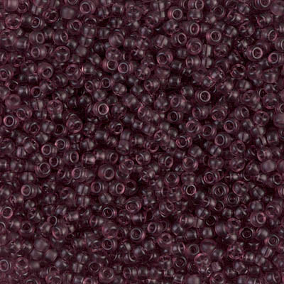 Miyuki 11 Round Seed Bead, 11-2401SF, Semi-Frosted Transparent Smoky Amethyst, 13 grams