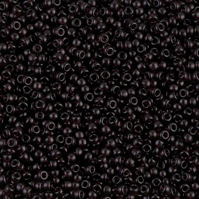 Miyuki 11 Round Seed Bead, 11-2402SF, Semi Frosted Transparent Extra Dark Smoky Amethyst, 13 grams