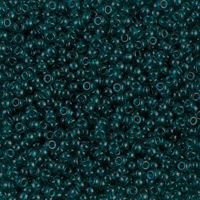 Miyuki 11 Round Seed Bead, 11-2406, Transparent Dark Teal, 13 grams