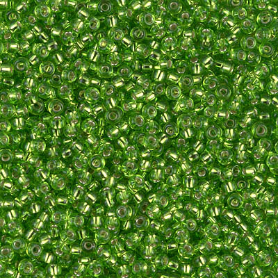 Miyuki 11 Round Seed Bead, 11-2423, Silverlined Lime, 13 grams