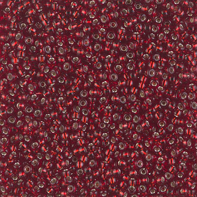 Miyuki 11 Round Seed Bead, 11-2427, Silverlined Dark Ruby, 13 grams