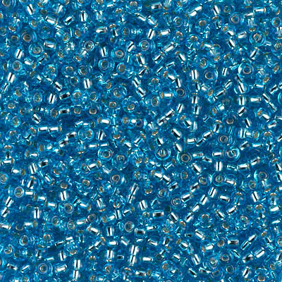 Miyuki 11 Round Seed Bead, 11-2429, Silver Lined Dark Aqua, 13 grams