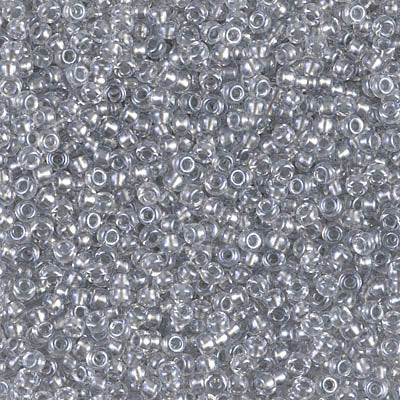 Miyuki 11 Round Seed Bead, 11-242, Sparkling Pewter Lined Crystal, 13 grams