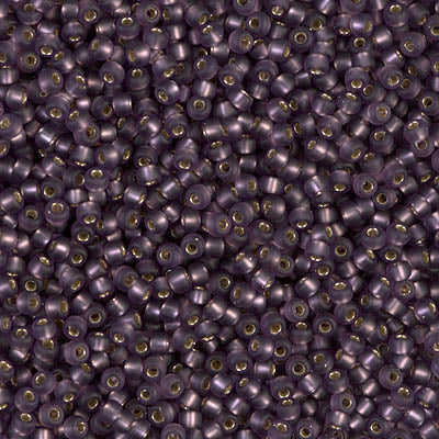 Miyuki 11 Round Seed Bead, 11-24F, Matte Silver Lined Amethyst, 13 grams