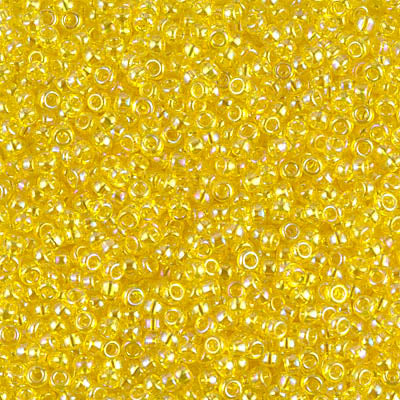 Miyuki 11 Round Seed Bead, 11-252, Transparent Yellow AB, 13 grams