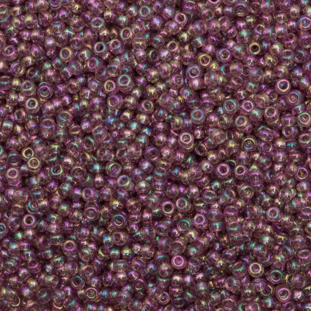 Miyuki 11 Round Seed Bead, 11-256D, Transparent Dark Smoky Amethyst AB, 13 grams