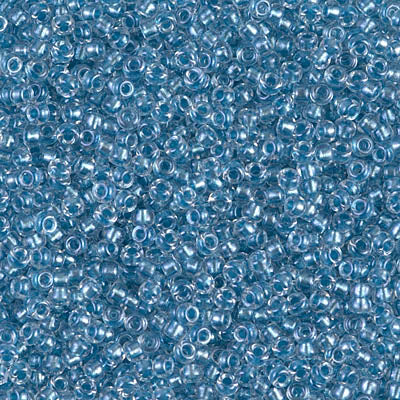 Miyuki 11 Round Seed Bead, 11-2606, Sparkling Sky Blue Lined Crystal AB, 13 grams