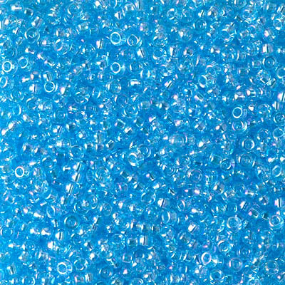 Miyuki 11 Round Seed Bead, 11-260, Transparent Aqua AB, 13 grams