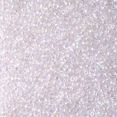 Miyuki 11 Round Seed Bead, 11-265, Transparent Pale Pink AB, 13 grams