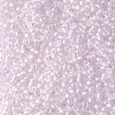 Miyuki 11 Round Seed Bead, 11-272, Pink Lined Crystal AB, 13 grams