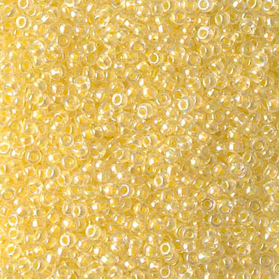 Miyuki 11 Round Seed Bead, 11-273, Light Yellow Lined Crystal AB, 13 grams