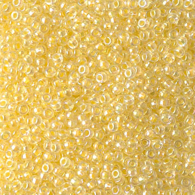 Miyuki 11 Round Seed Bead, 11-273, Light Yellow Lined Crystal AB, 13 g