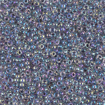 Miyuki 11 Round Seed Bead, 11-286, Light Amethyst Lined Crystal AB, 13 grams