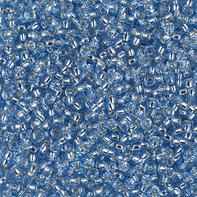 Miyuki 11 Round Seed Bead, 11-28, Silverlined Cornflower Blue, 13 grams