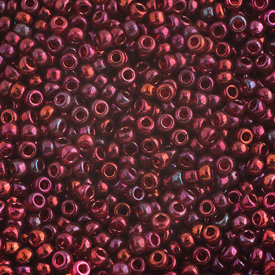 Miyuki 11 Round Seed Bead, 11-315, Burgundy Gold Luster,13 grams, 13 grams