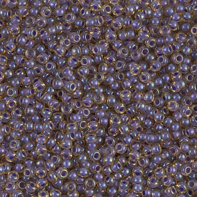 Miyuki 11 Round Seed Bead, 11-348, Purple Lined Light Topaz Luster, 13 grams