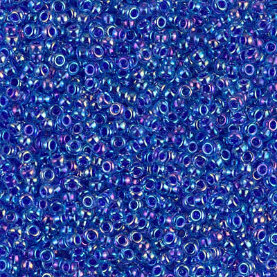 Miyuki 11 Round Seed Bead, 11-353, Cobalt Lined Sapphire AB, 13 grams